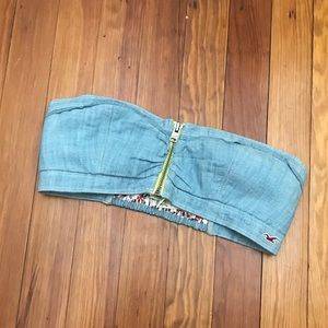 Blue Jean Crop Top / blue jean bandeau